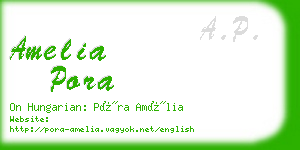 amelia pora business card